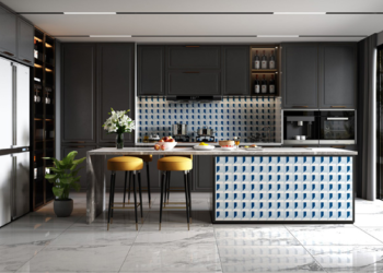 Gạch đồng tâm 2020MODERN008 phòng bếp